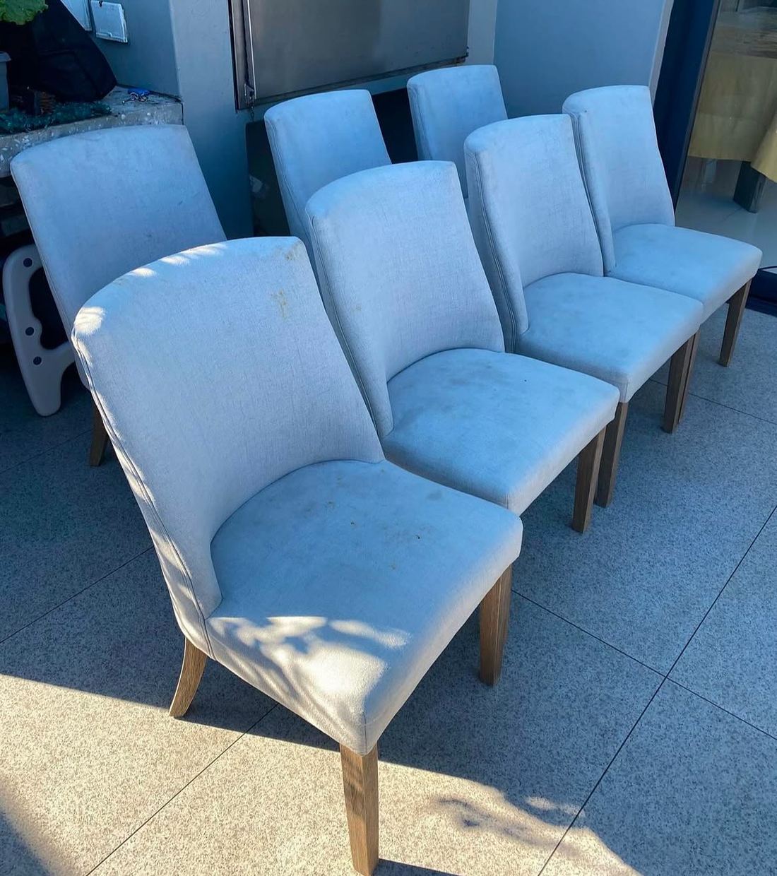 Dining Chair Set — 8 Seats — before Dynamic Express Consultants cleaned it