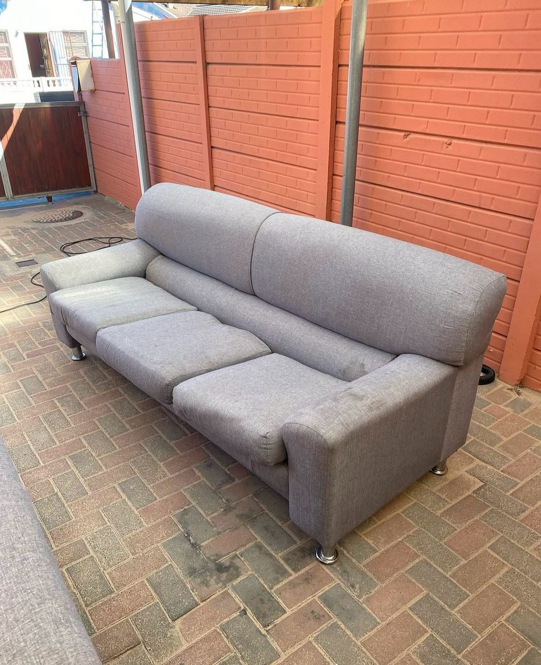 Fabric 3-Seater Extraction — before Dynamic Express Consultants cleaned it